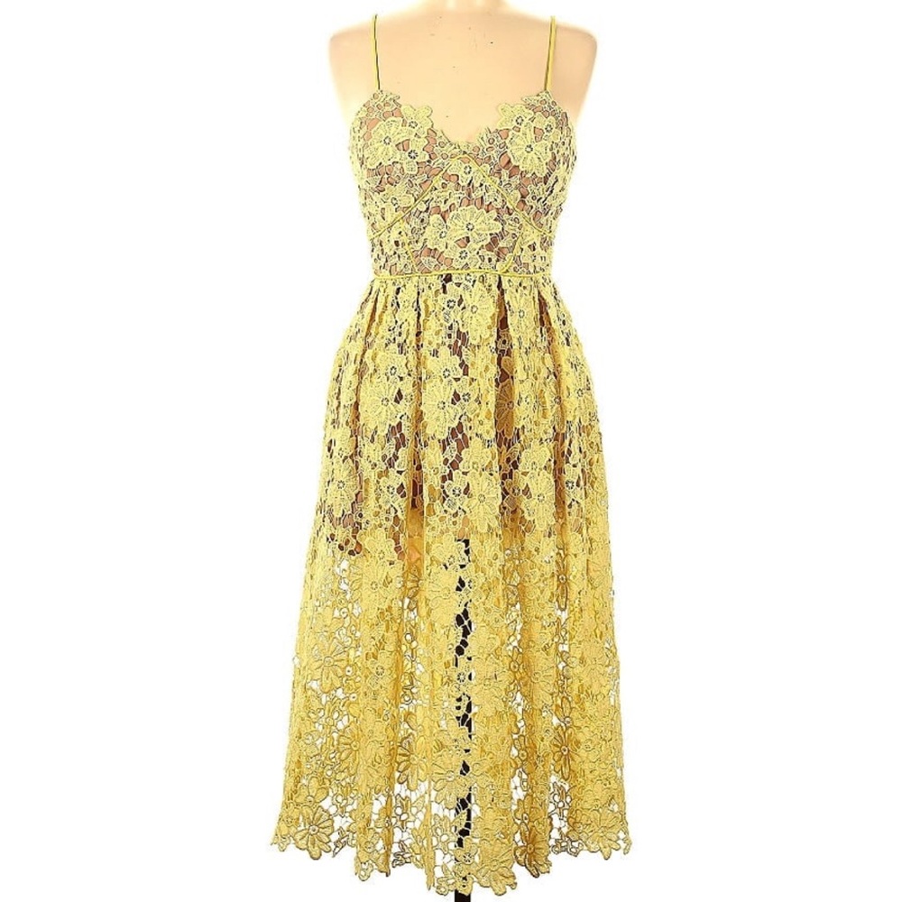 Yellow floral cocktail dress